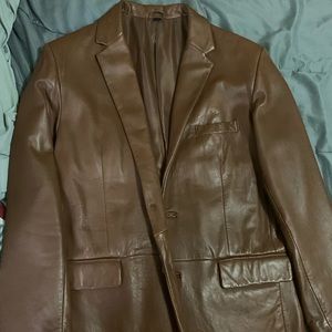 Alfani brown leather jacket 42R